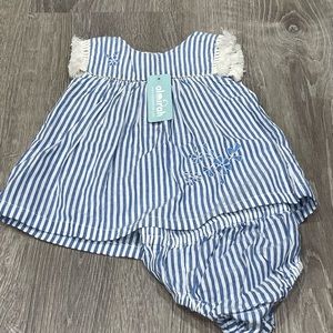 New Almirah Baby Outfit Blue White Stripes 6-12 months J31